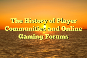 The History of Player Communities and Online Gaming Forums
