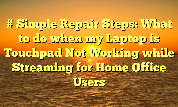 # Simple Repair Steps: What to do when my Laptop is Touchpad Not Working while Streaming for Home Office Users