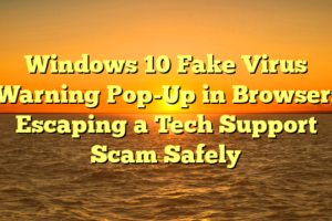 Windows 10 Fake Virus Warning Pop-Up in Browser: Escaping a Tech Support Scam Safely