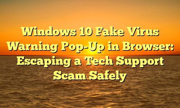 Windows 10 Fake Virus Warning Pop-Up in Browser: Escaping a Tech Support Scam Safely